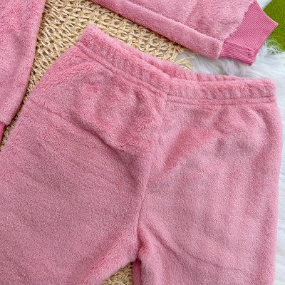 Conj. Casaco Três Corações e Calça de Pelinho - Rose